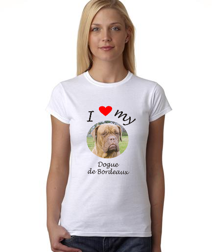 Dogs - I Heart My Dogue de Bordeaux on Womans Shirt